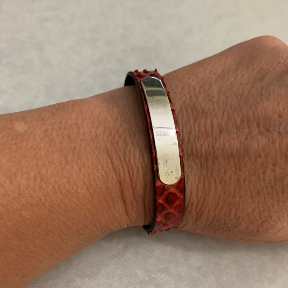 Red Python Engravable ID Bracelet 7”